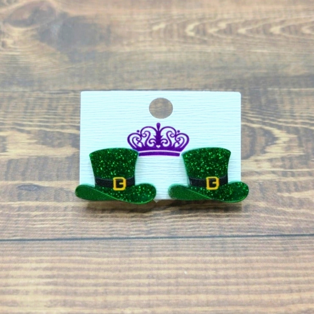 St. Patrick's Cap Stud Earrings